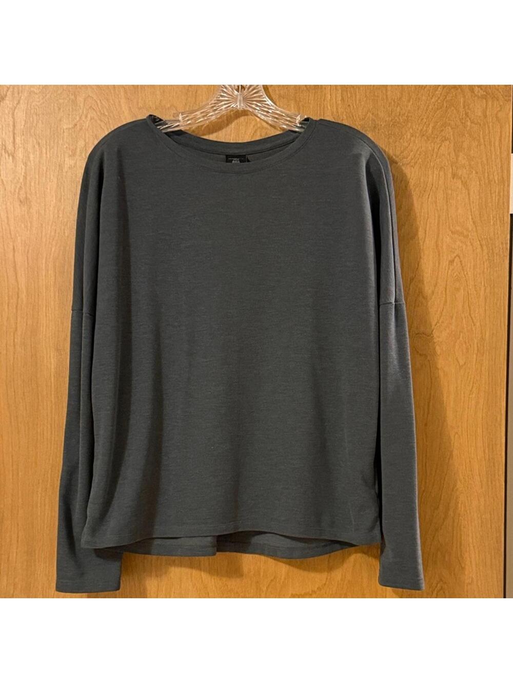 REI Cooperative Long Sleeve Crew Neck Top Charcoal Gray Women's Small